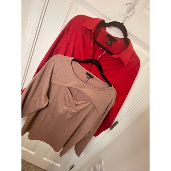 Lane  Bryant women’s bundle lot pink and red blouse size 18/20 - Picture 1 of 12